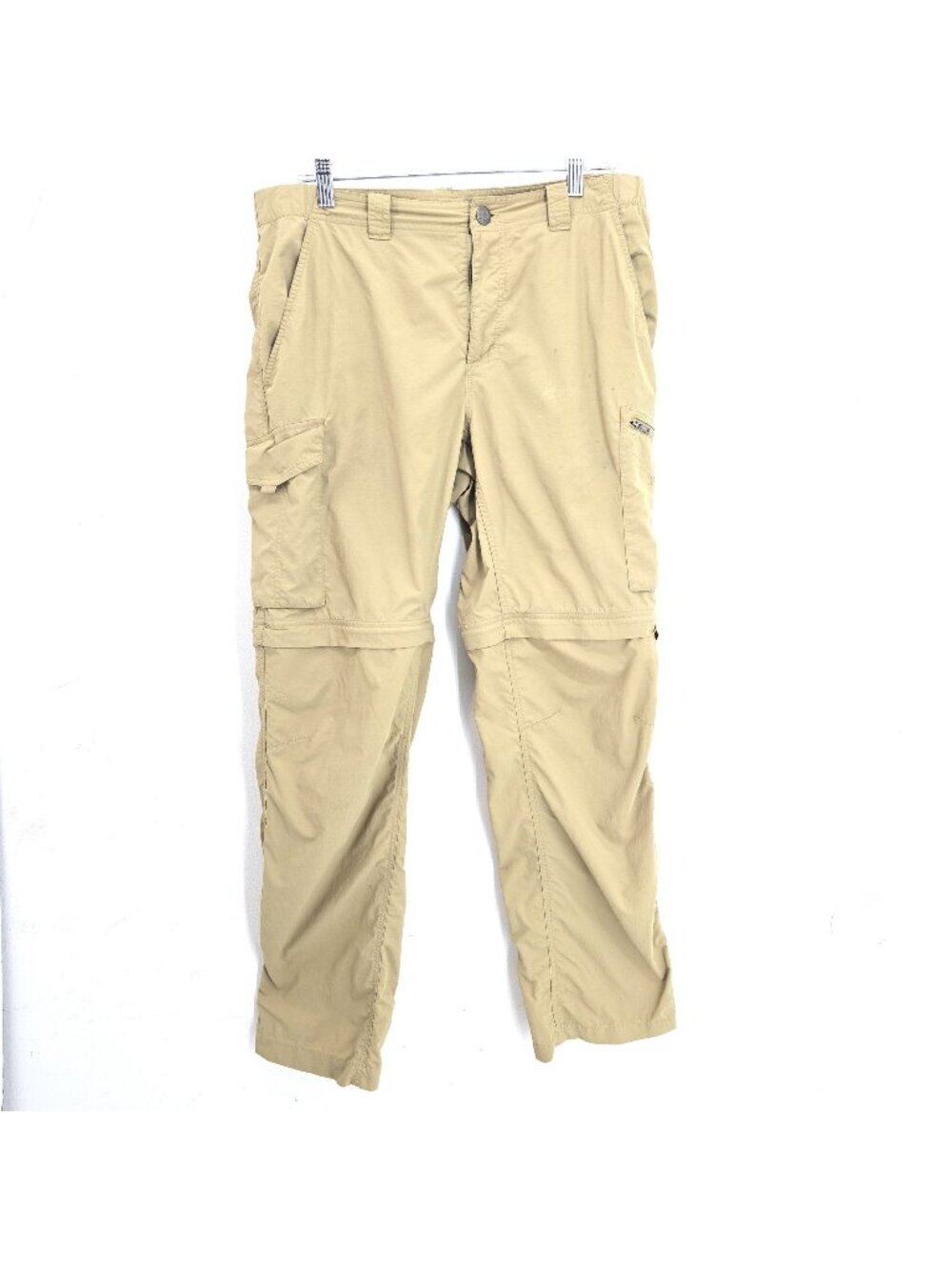 Columbia Khaki Omni Shade Convertible Hiking Moisture Wicking Pants Men 34x32
